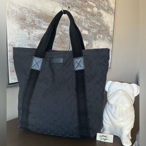 Gucci Large Black Canvas Tote Bag